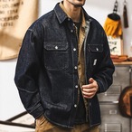 Denim Oversized Button-Down Shirt ◇H0511