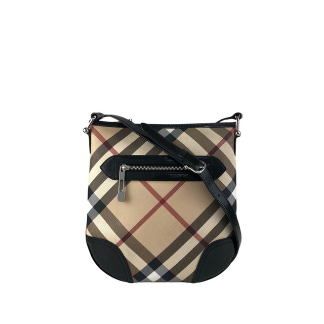 BURBERRY バーバリー メガチェック ショルダーバッグ ベージュ ブラック PVC エナメル vintage ヴィンテージ オールド xpjitp