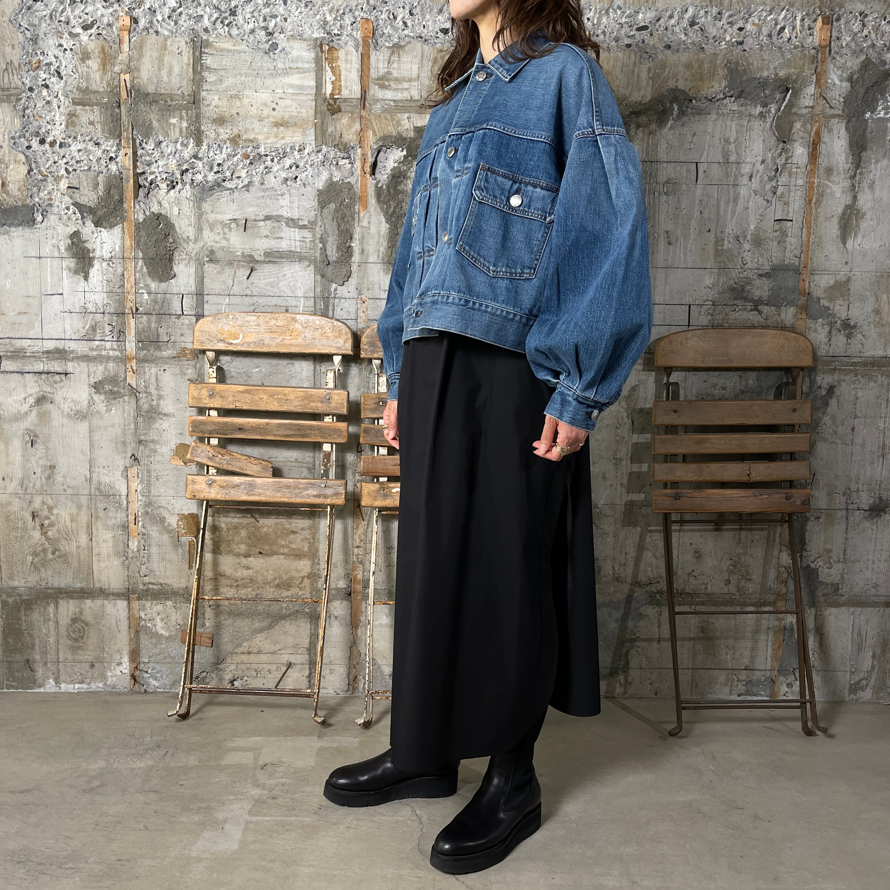 HYKE【ハイク】BALLOON SLEEVE DENIM JACKET/ TYPE2 (17333/USED WASH) | glamour  online powered by BASE