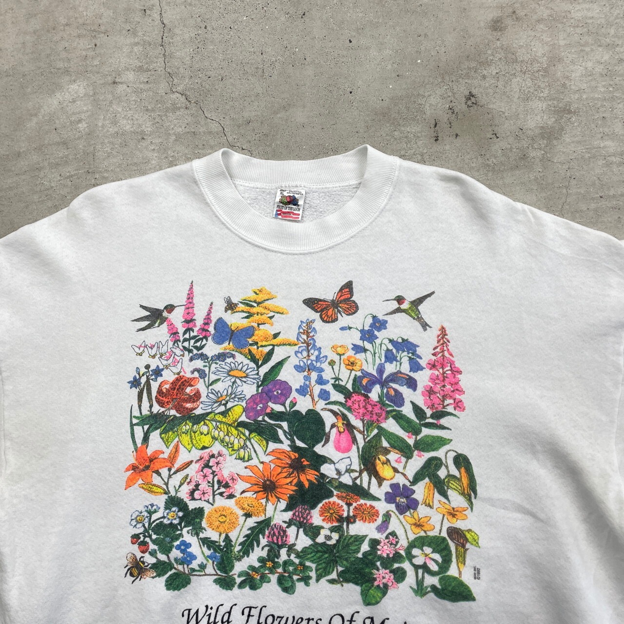 90年代 USA製 FRUIT OF THE LOOM プリントスウェットシャツ メンズL 