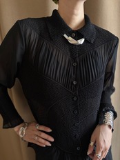 mode black sheer shirt-4845-8