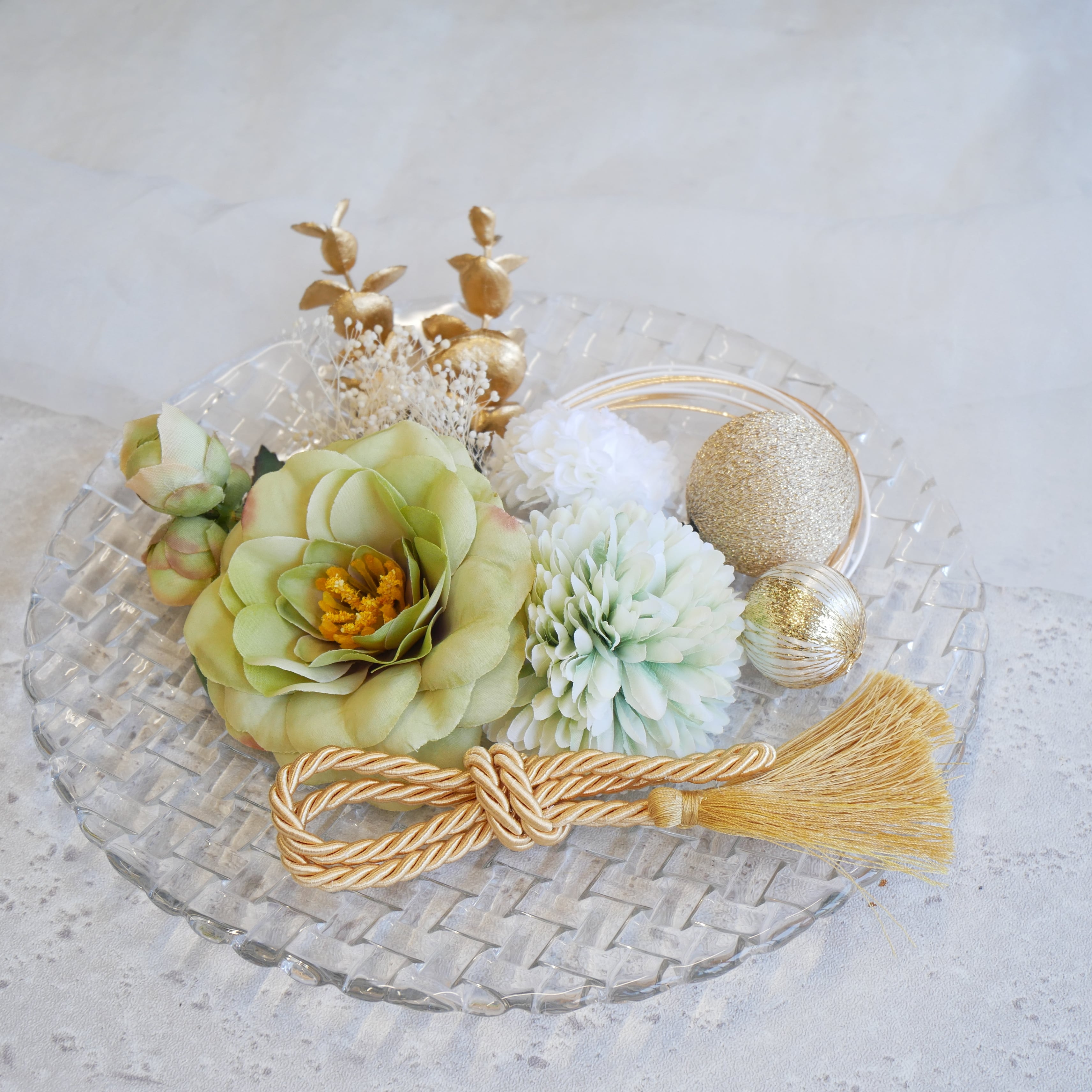 髪飾り タッセル 白 緑 花 成人式 前撮り 卒業式 結婚式 パーティー 同窓会 C6 緑 椿の髪飾り 水引 リボン ドライフラワー 成人式 卒業式 和装 Lomeri ロメリ お花のヘアアクセサリー専門店 powered by BASE
