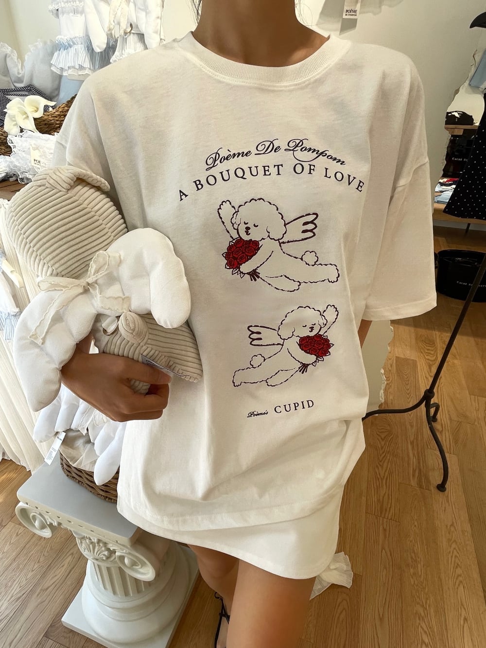 予約【POEME】Organic Cupid Bichon Oversized T-Shirt