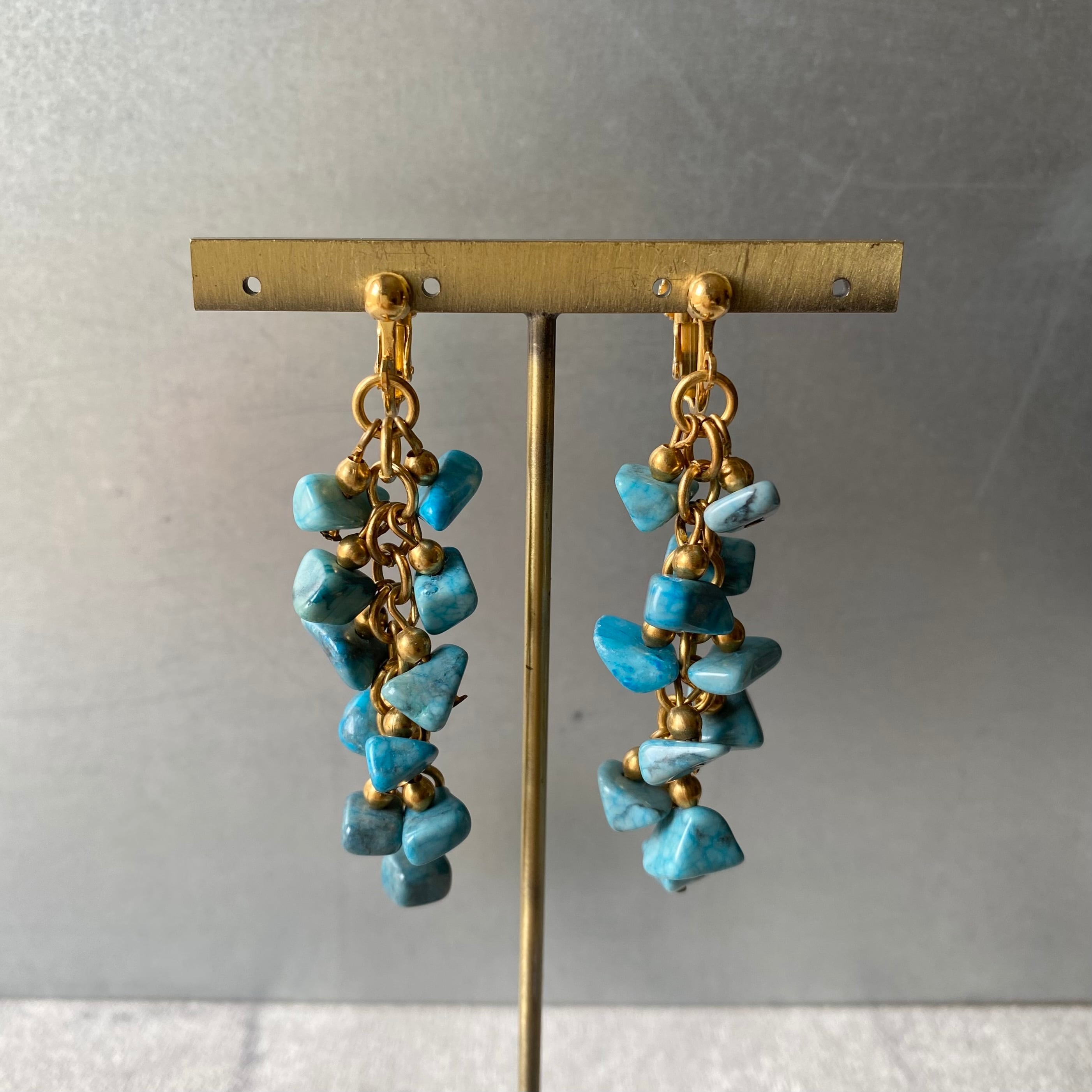VINTAGE TURQUOISE EARRINGS ビンテージターコイズピアス