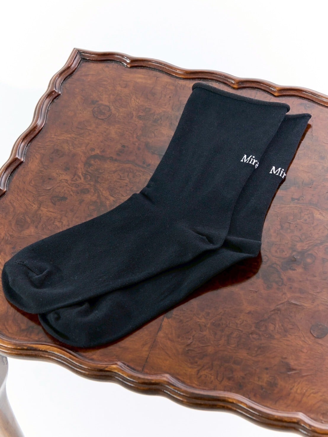 刺繍ソックス(ブラック)