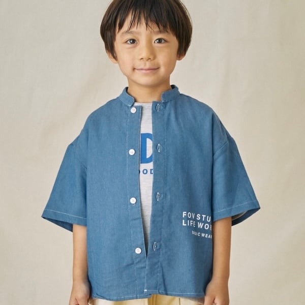 Fov Denim S/S Shirt【90-140cm】Blue