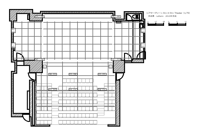 劇場図面2D版 シアターグリーン Box in Box Theater