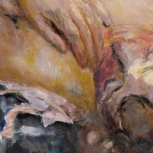 [額縁付き] 白と青のチェック柄の布に横たわる女性 ピエール・ボナール アートポスター 223×223mm 天然木 ポスターフレーム 木製 絵画 名画 日本製 APFS106