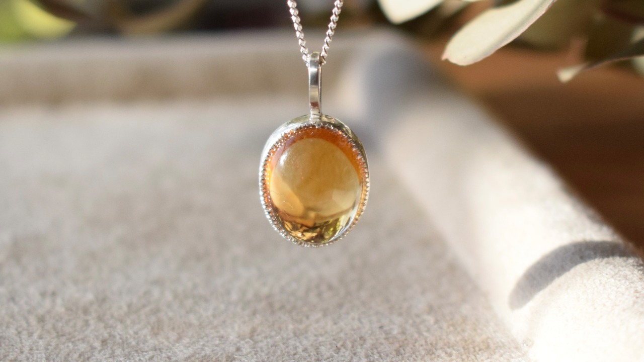 ＊1点もの＊ Citrine necklace / circle《silver925》