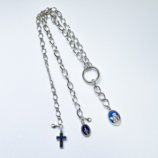 Face Mask Chain and necklace (2way) with all blue Maria and Angel