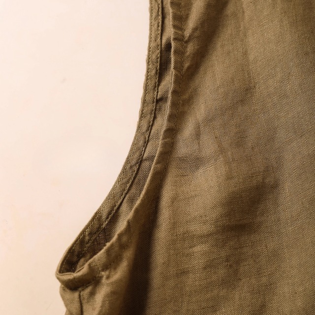 Aライン ノースリーブ Vネック チュニック 4color  00223