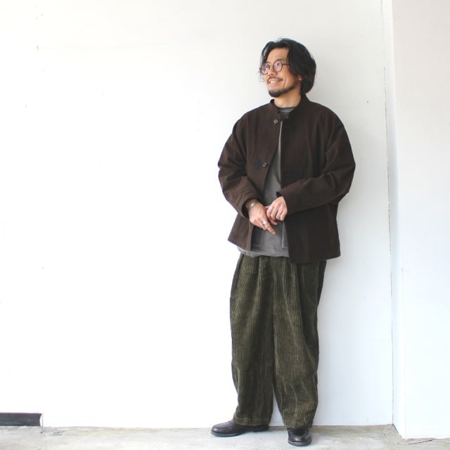 HAVERSACK コットンフランネルスタンドカラージャケット Mud-dyed