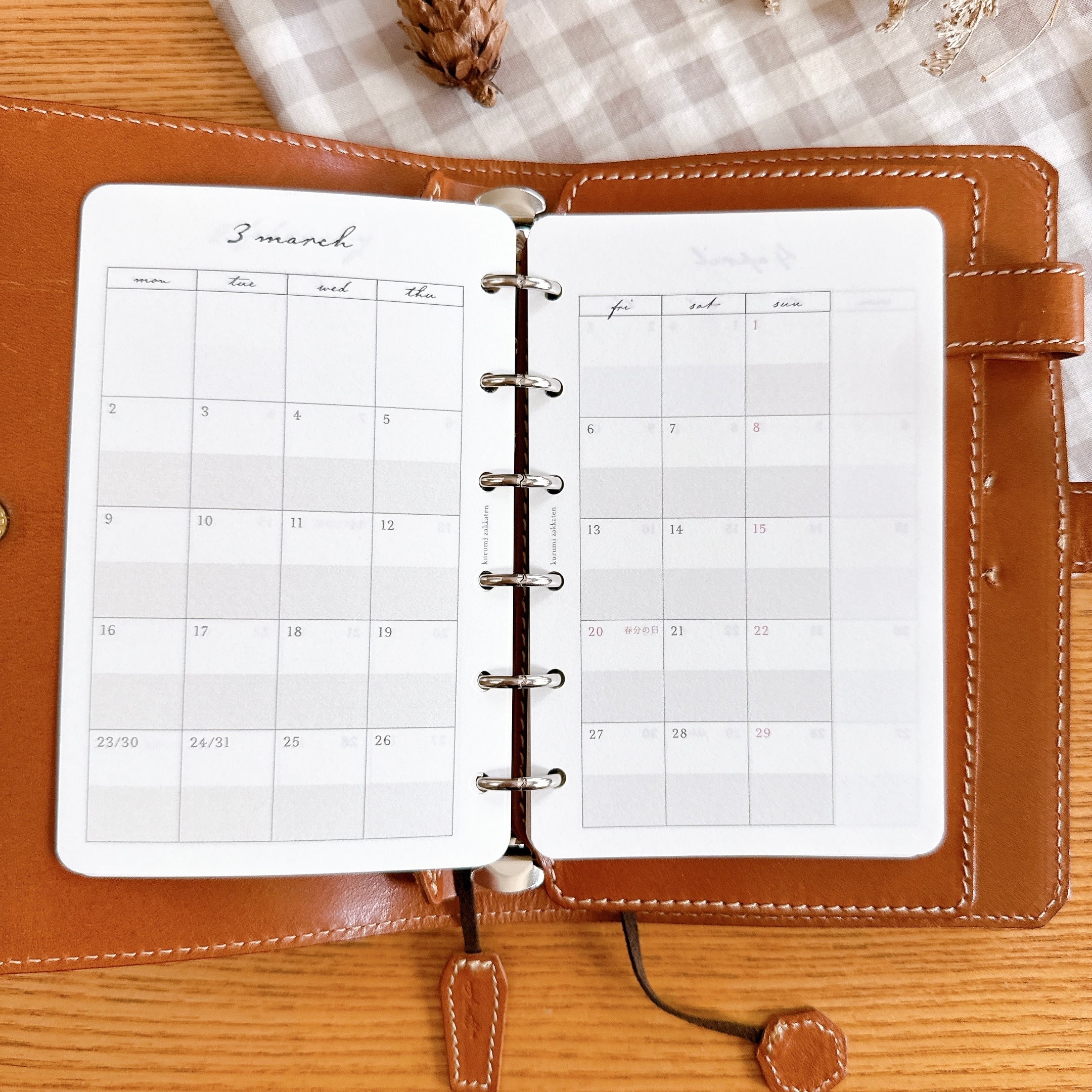 2026年】ミニ6穴サイズ/マンスリーシステム手帳リフィル | Pay ID