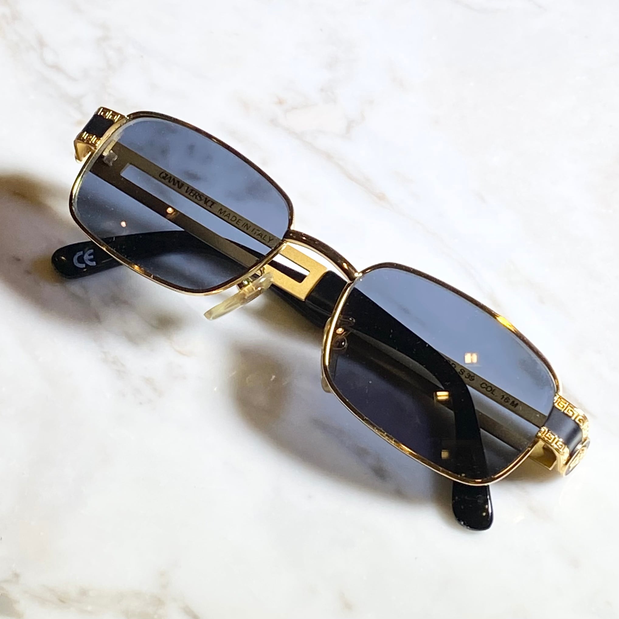 vintage GIANNI VERSACE square glasses “mod.S39” | NOIR ONLINE