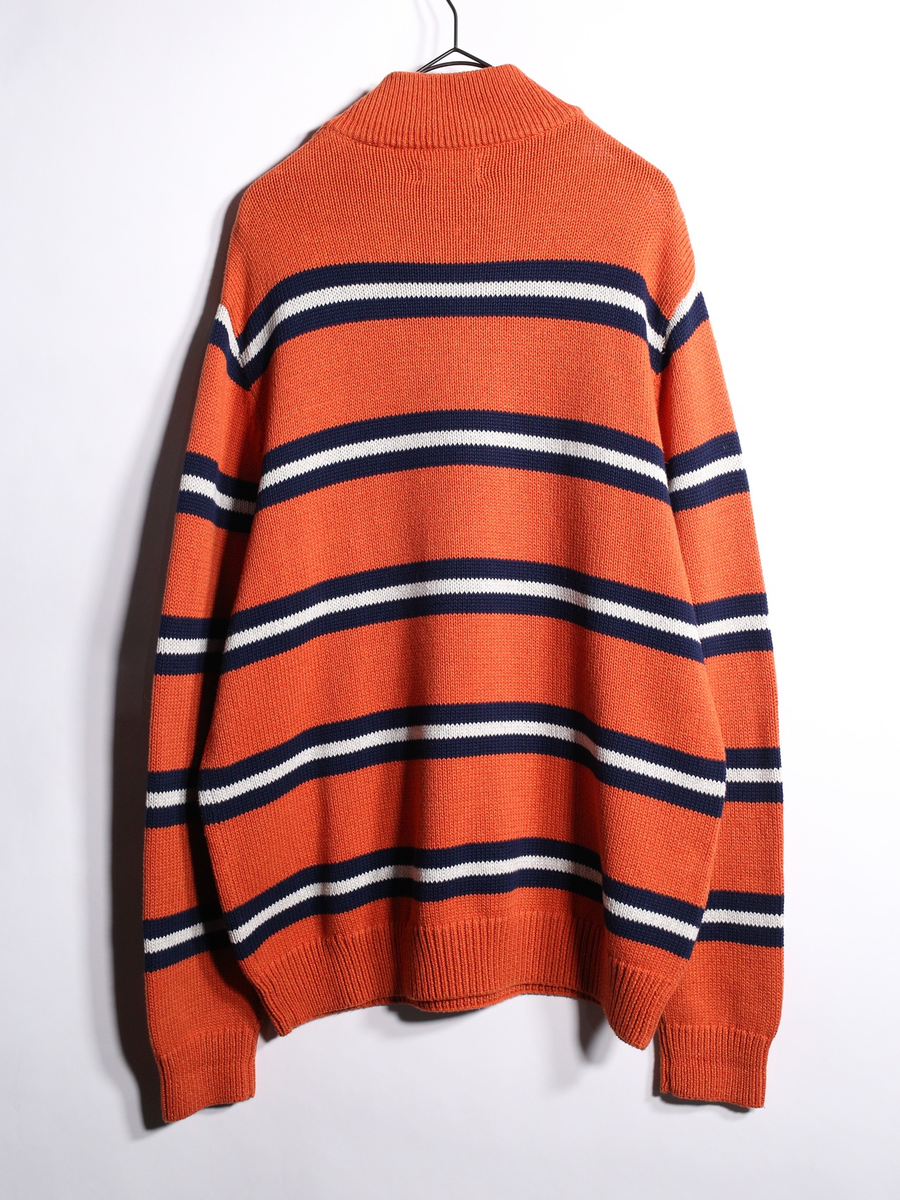 "CHAPS" good coloring border half-zip cotton knit - 13