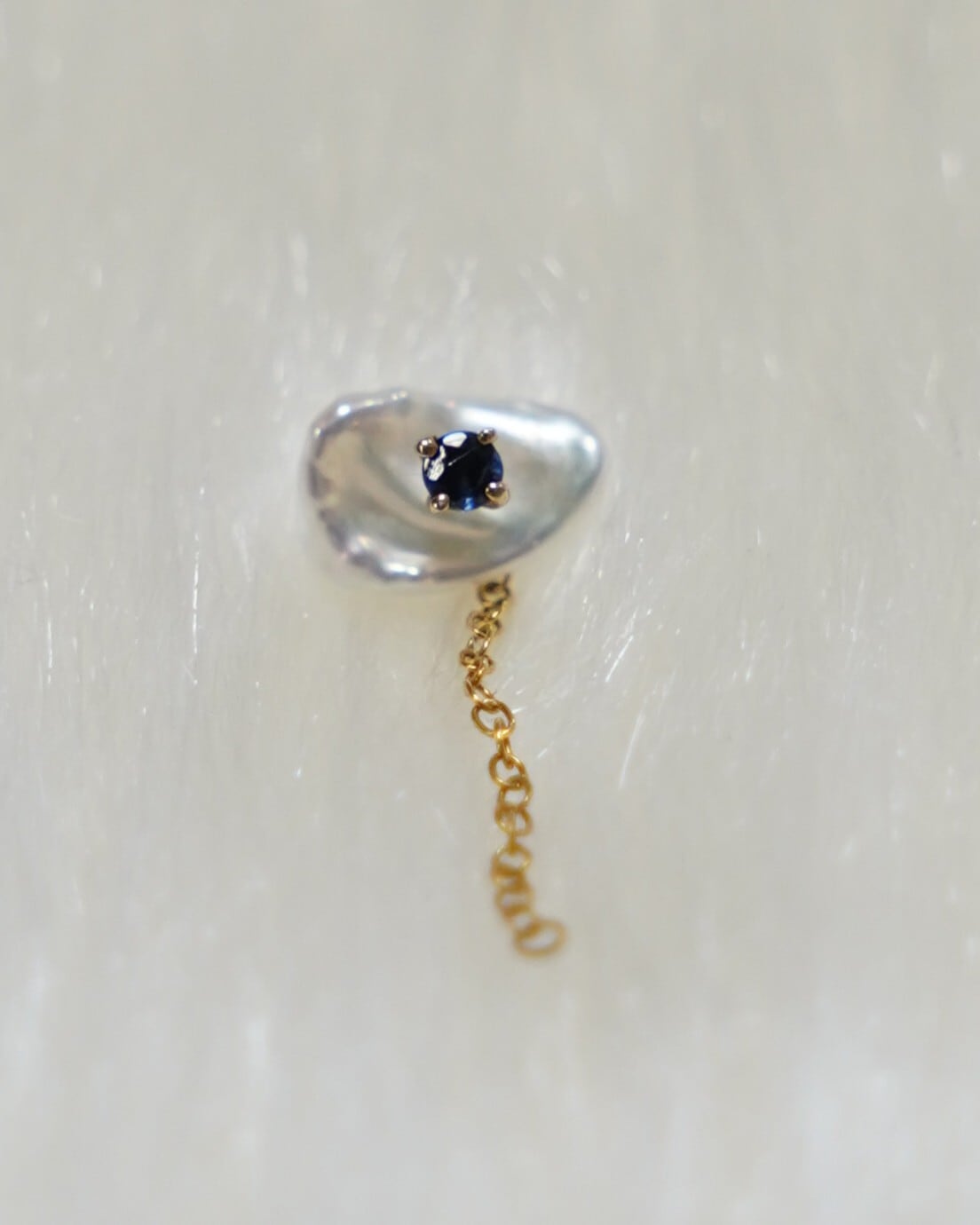 (SV)Birthstone pierced 9月-Sapphire-