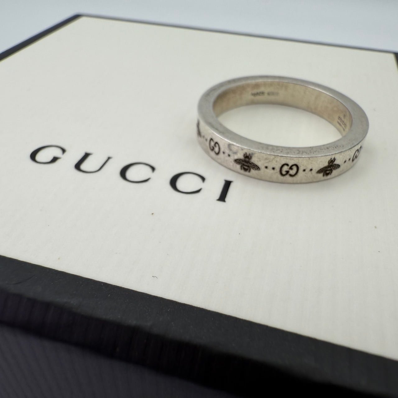 GUCCI グッチ GG＆ビー スリムリング SV925 指輪 ２２号　BEE GUCCI グッチ GG＆ビー スリムリング SV925 指輪 22号BEE