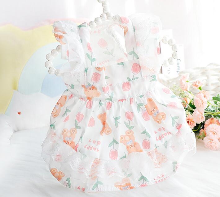 《予約》3101472 淡色チューリップくまさんワンピース