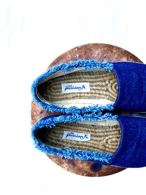 90‘s− old design denim shoes 