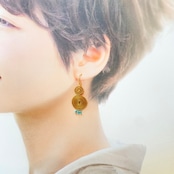 黄金の草 カッピンドウラード ピアス&イヤリング ダブルスパイラル ガーネット