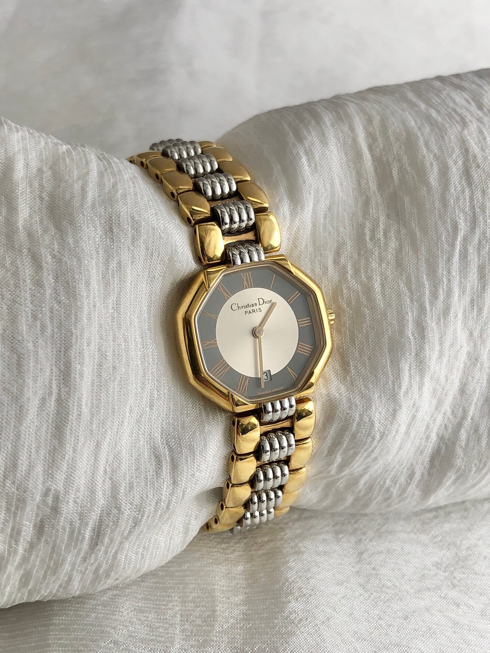 クリスチャンディオール 腕時計
 バギラ D44-120 シルバー 白文字盤 Ft1332811 中古 Christian Dior ディオール オクタゴン クォーツ 腕時計 45134