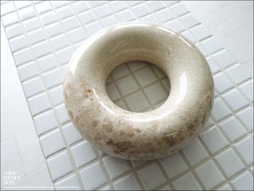 天然大理石オブジェCir マーブル 置物 装飾 天然石アート 円形オブジェ