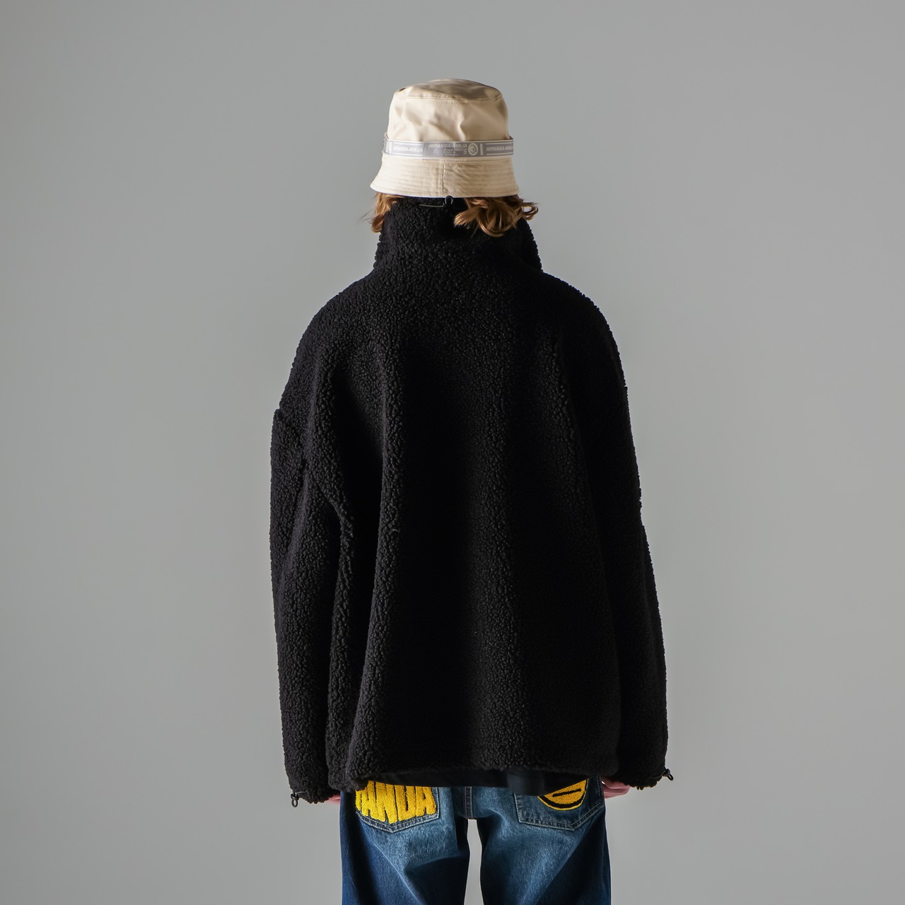 SALE【HIPANDA ハイパンダ】メンズ エコファー ジャケット  MEN'S FAUX FUR JACKET / WHITE・BLACK