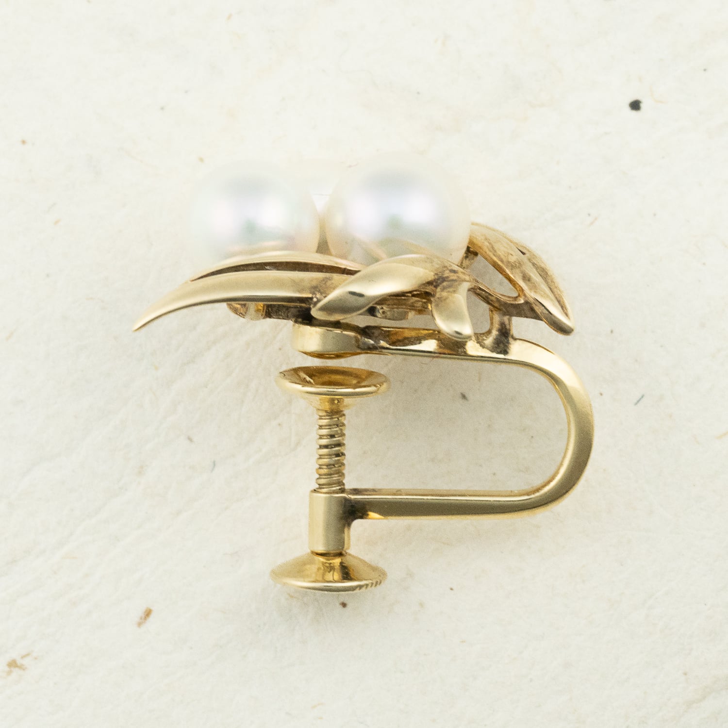 ミキモト MIKIMOTO K14 あこや真珠 パール イヤリング 3粒