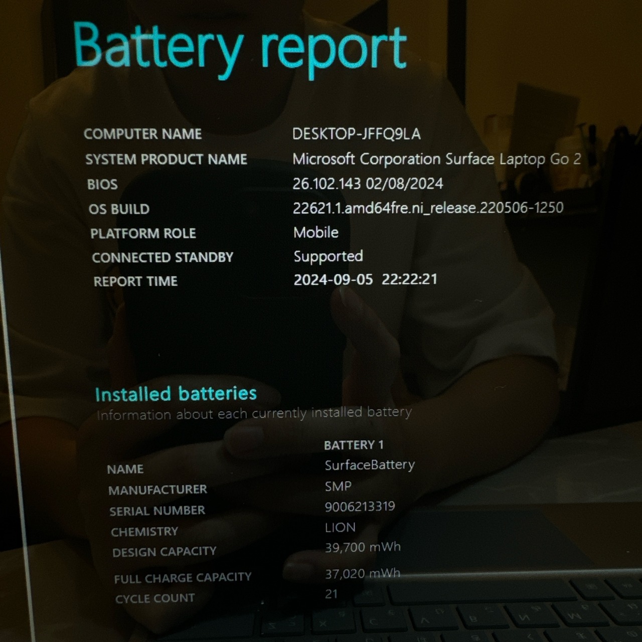 2022年式 Surface laptop Go2/第11世代Core i5/メモリ8GB/SSD 128GB/ノートパソコン