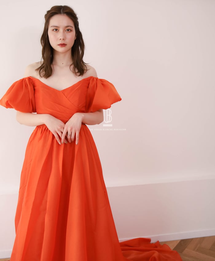 【THE URBAN BLANCHE ORIGINAL 】Pumpkin dress courge ウエディングドレス 結婚式 挙式 カラードレス  挙式 前撮り 2次会 家族式 花嫁 ドレス 持込ドレス フォトウェディング 商品番号：CD19/60854090 ...