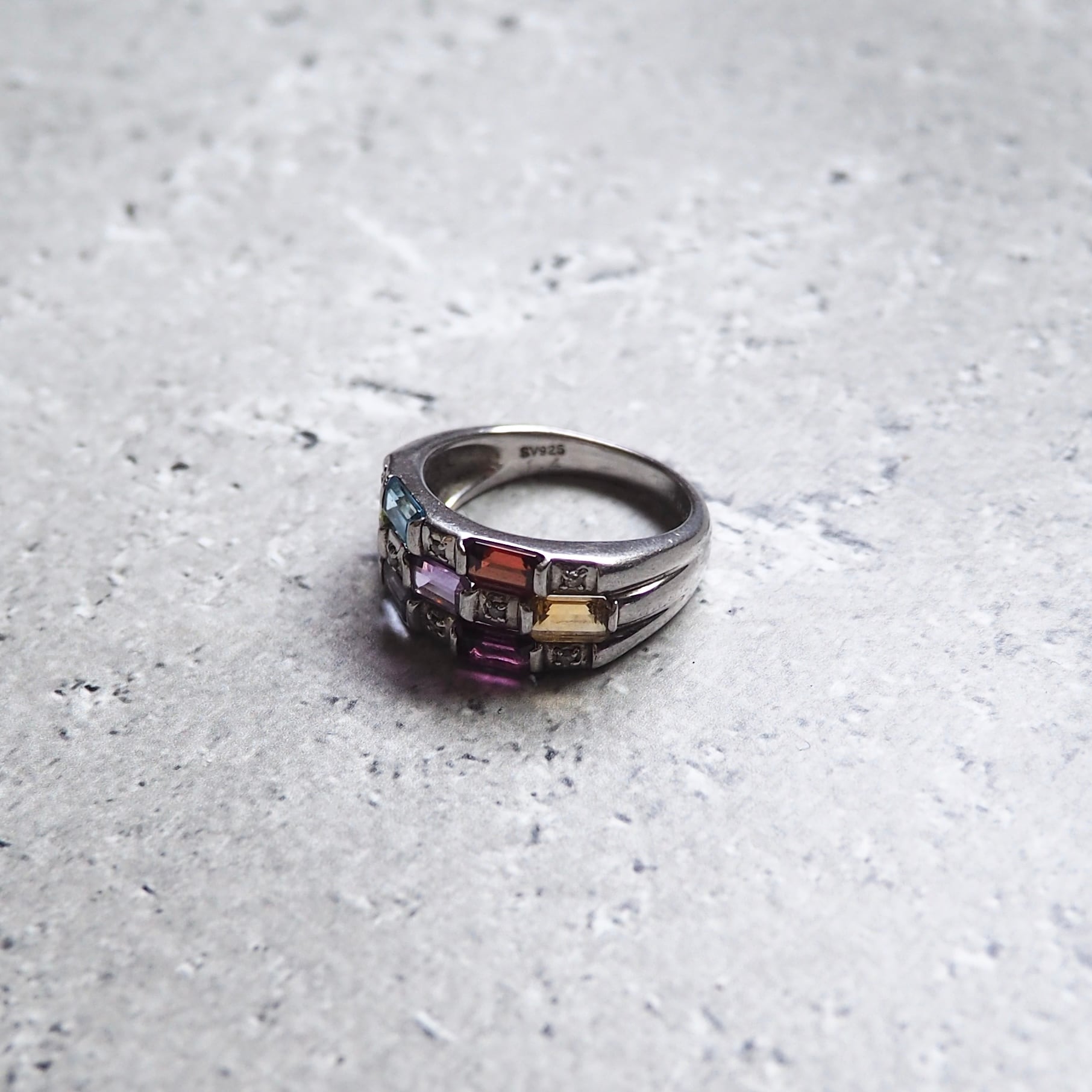 " Silver 925 " Colorful stone Custom Silver Ring