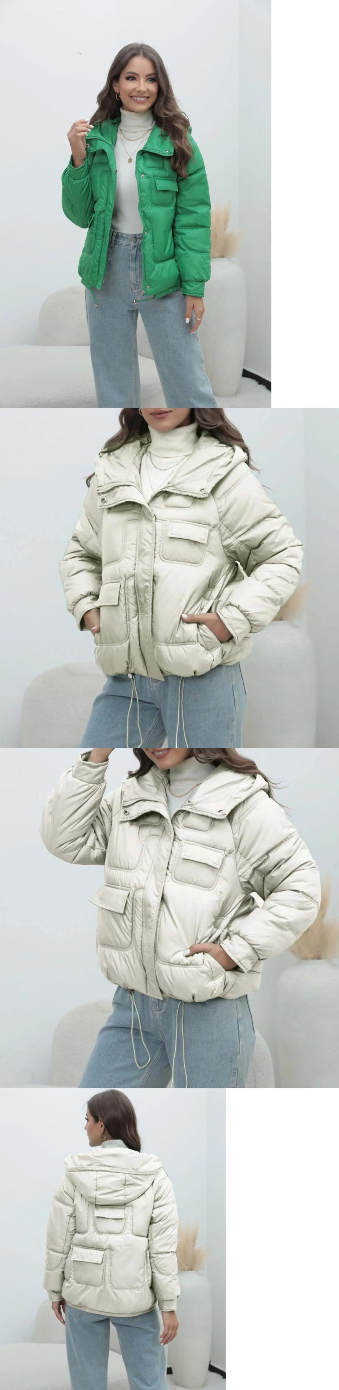 WYWMY 秋冬ジャケットダウンコットンコート冬肥厚暖かいパーカー明るい 