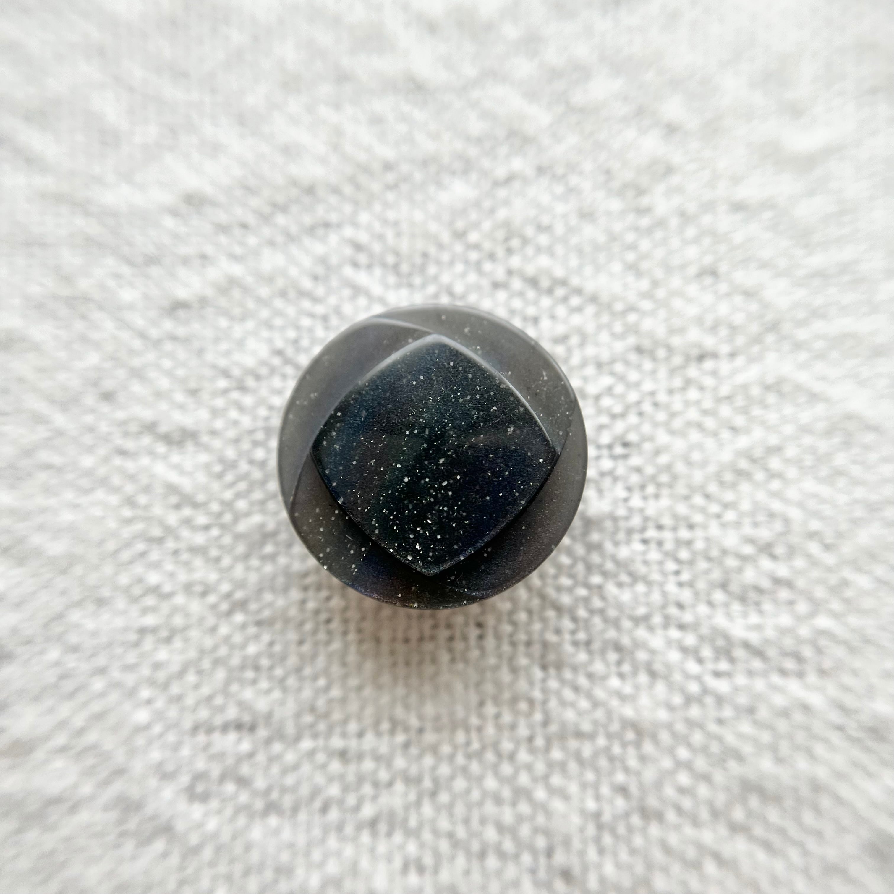 グリッターブラック スクエアフェイス 15mm