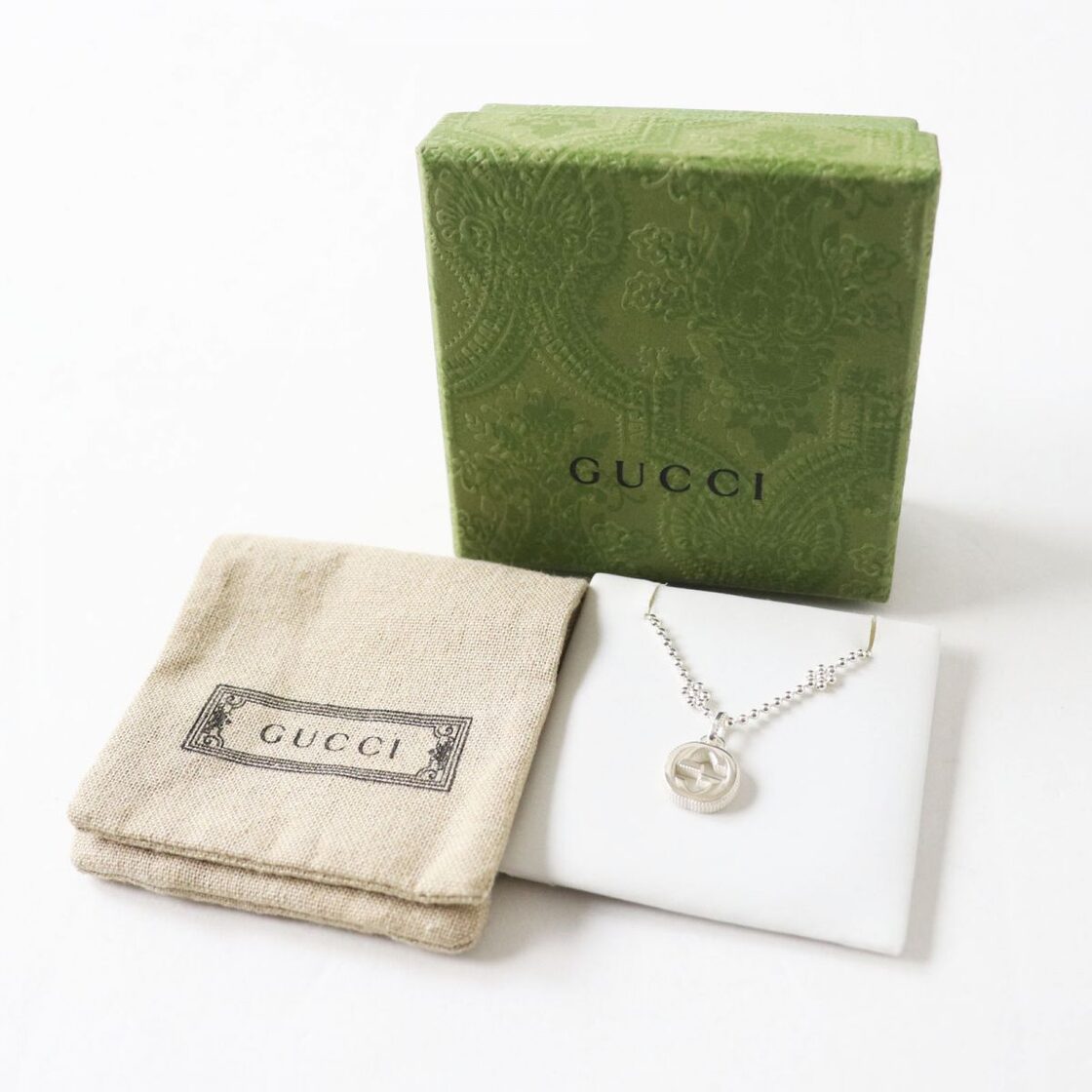 極美品◎伊製 GUCCI グッチ 479221 インターロッキングG 花モチーフ  
