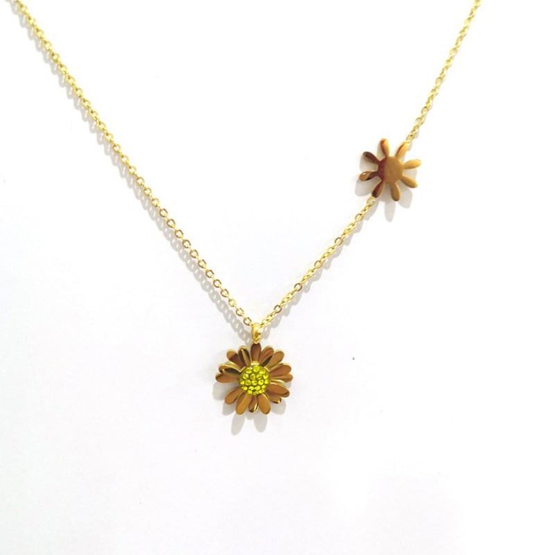 オランダ菊 ひな菊 ネックレス コスモス セーターチェーン