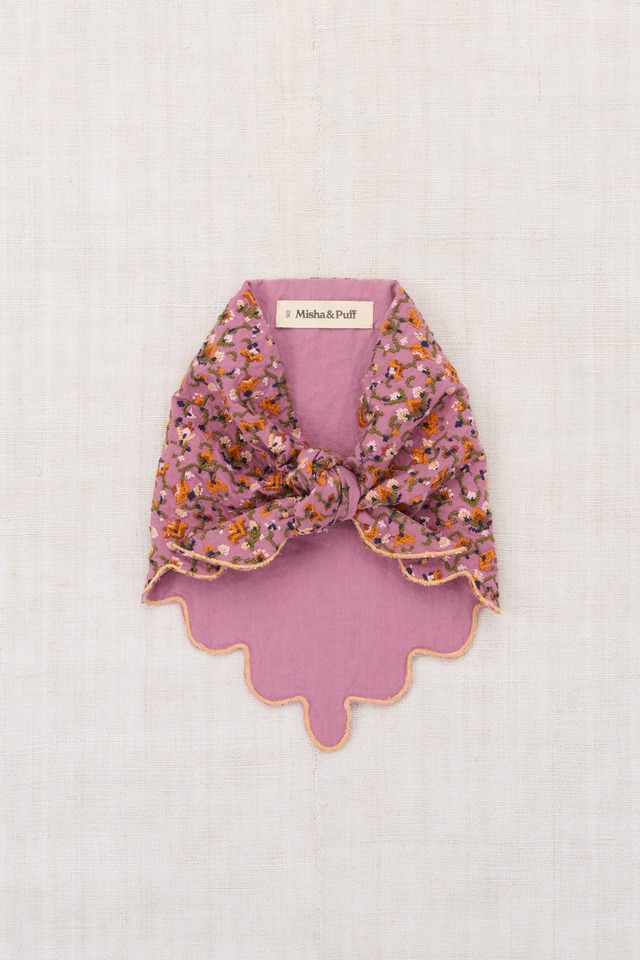 【MISHA & PUFF】26 Fall Drop2 /  EMBROIDERED SCALLOP SCARF / ANTIQUE ROSE
