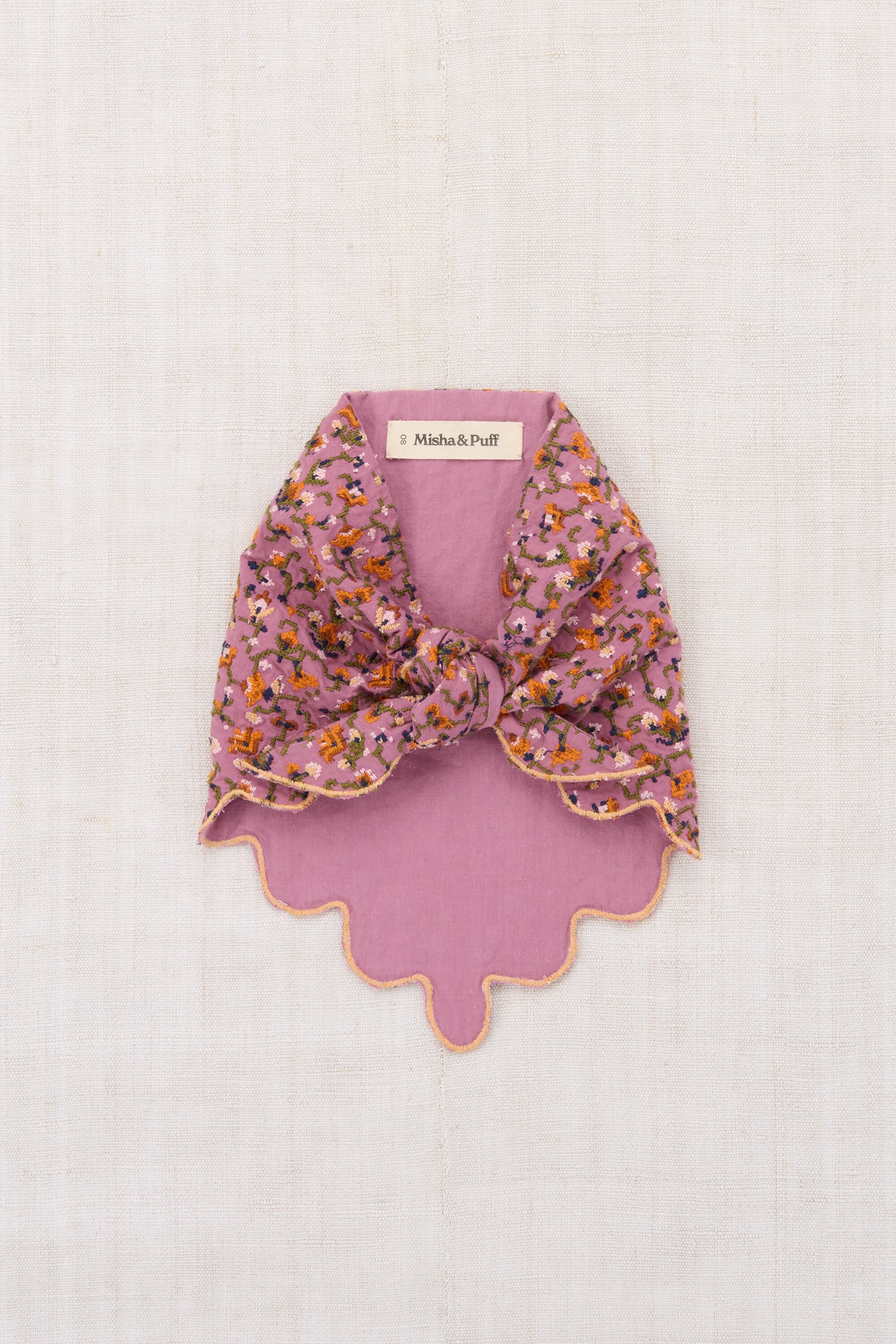 【MISHA & PUFF】26 Fall Drop2 / EMBROIDERED SCALLOP SCARF / ANTIQUE ROSE