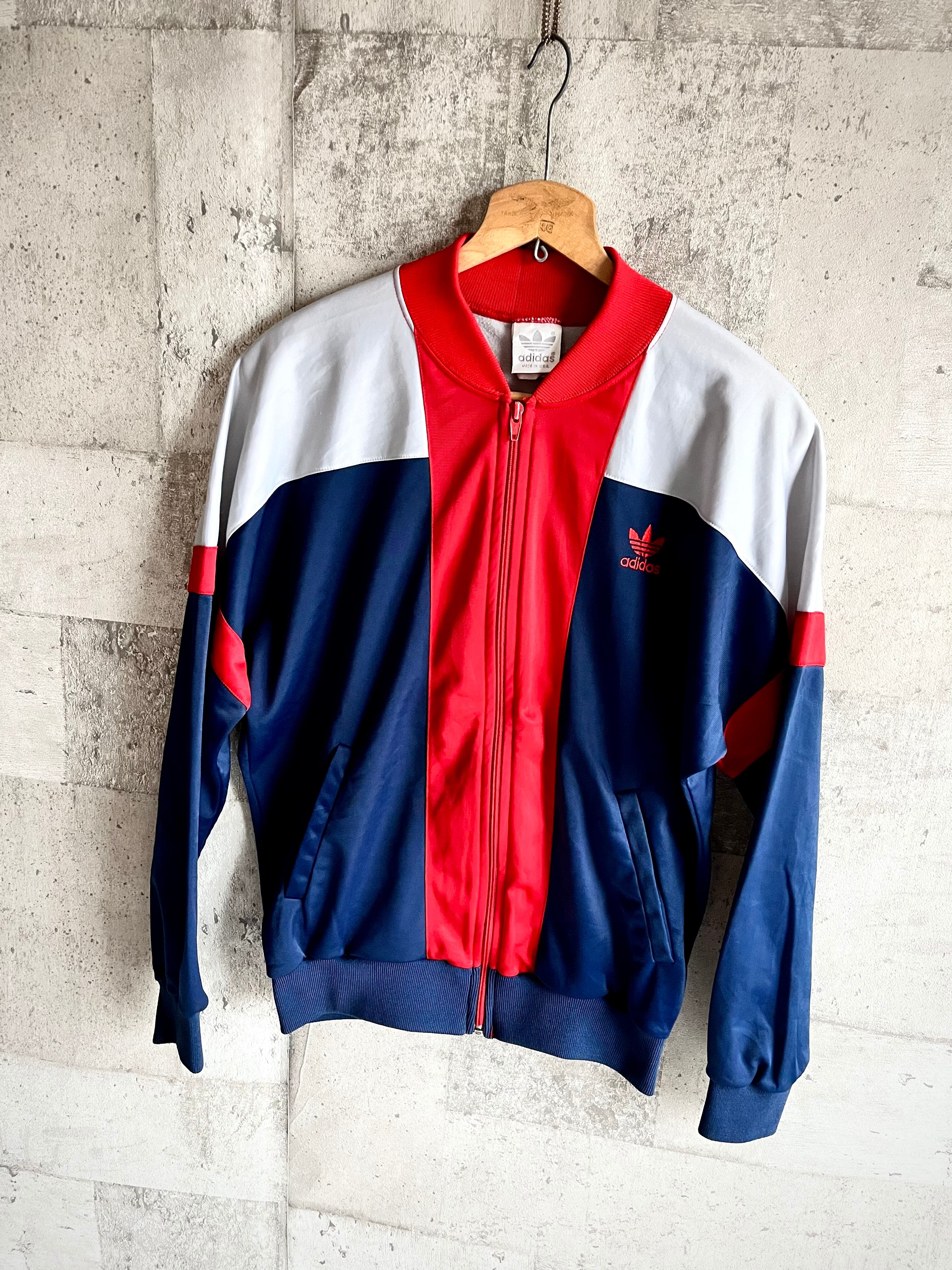 80s USA製 ADIDAS TRUCK JACKET TRICOLORE OLD VINTAGE アメリカ製