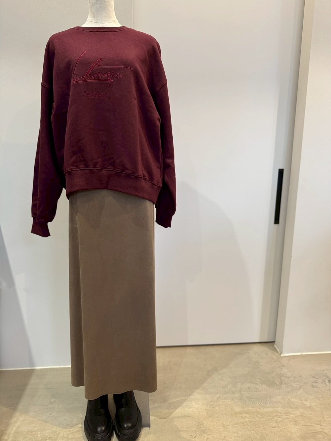 【cafune】フェイクスエードロングスカート　545612