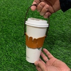 持ち運びができるコーヒーホルダー（ストラップ付き）　　コーヒースリーブ　コーヒーカップホルダー　カップスリーブ　カップホルダー
