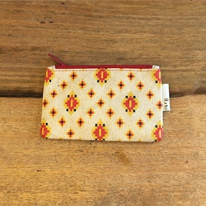 Ashi｜亜紙 Flat Pouch S＊Cambodia Traditional Design (Red) 紙ポーチ 伝統柄 カンボジア ハンドメイド