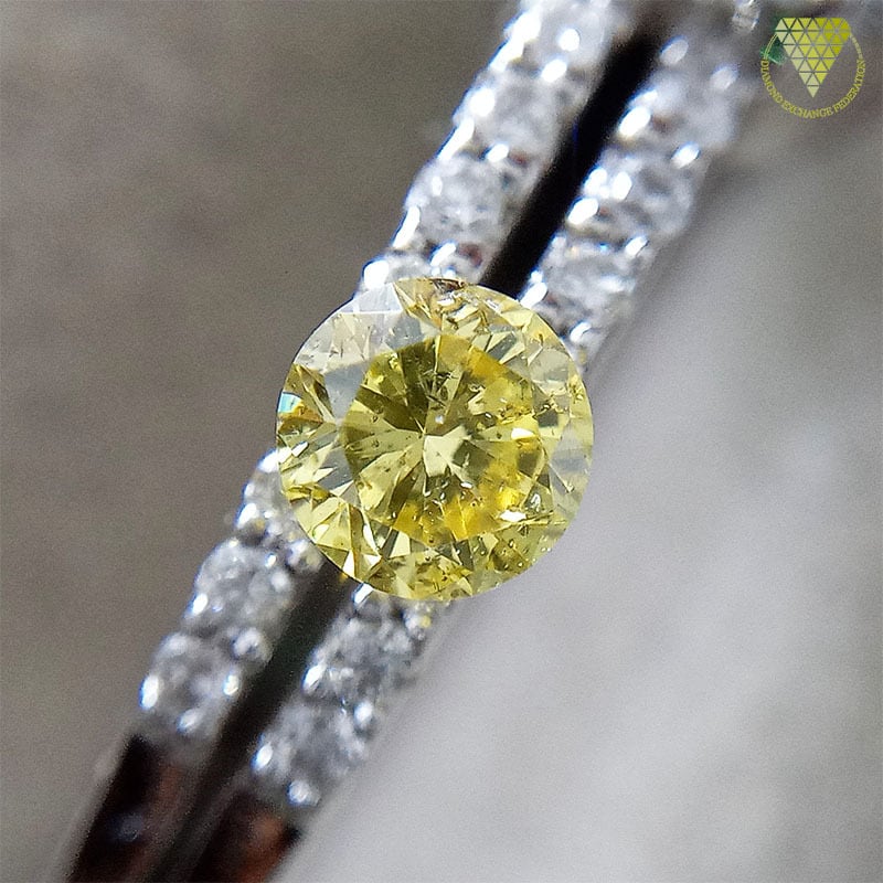 FANCY INTENSE YELLOW 0.107ct＆0.111ct/OV