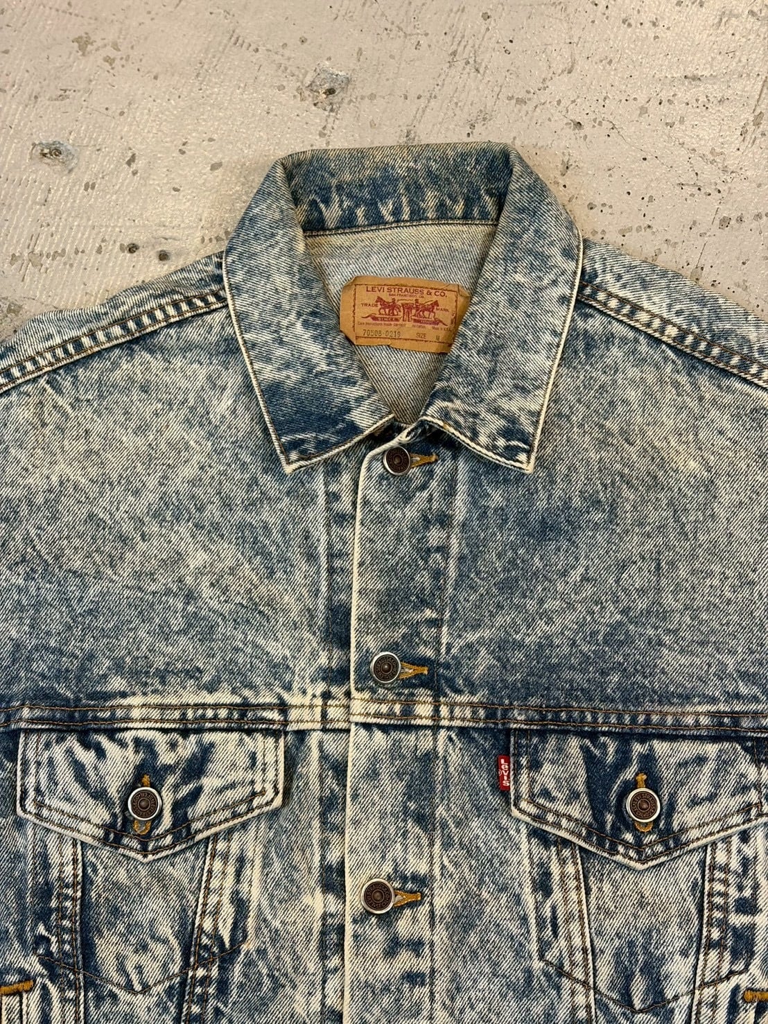 VINTAGE 80's LEVI'S 70508 CHEMICAL WASH DENIM JACKET | vintage