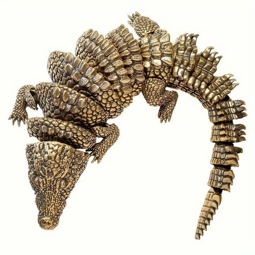 クロコダイル 装飾 アンティーク 真鍮 クラフト装飾 テーブルトップ像