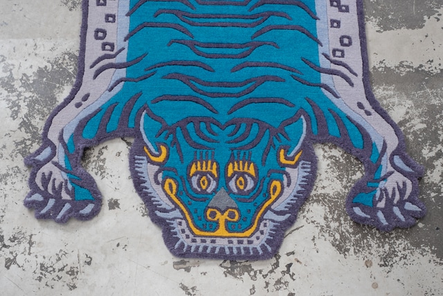 Tibetan Tiger Rug 《Sサイズ•ウール・オリジナル3・ミスティックターコイズ469》チベタンタイガーラグ