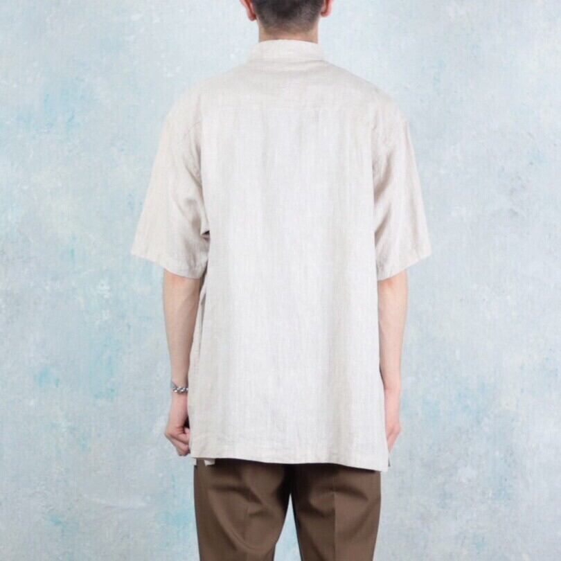S/S PERRY ELLIS リネン100% プリーツデザインシャツ【FF-1915