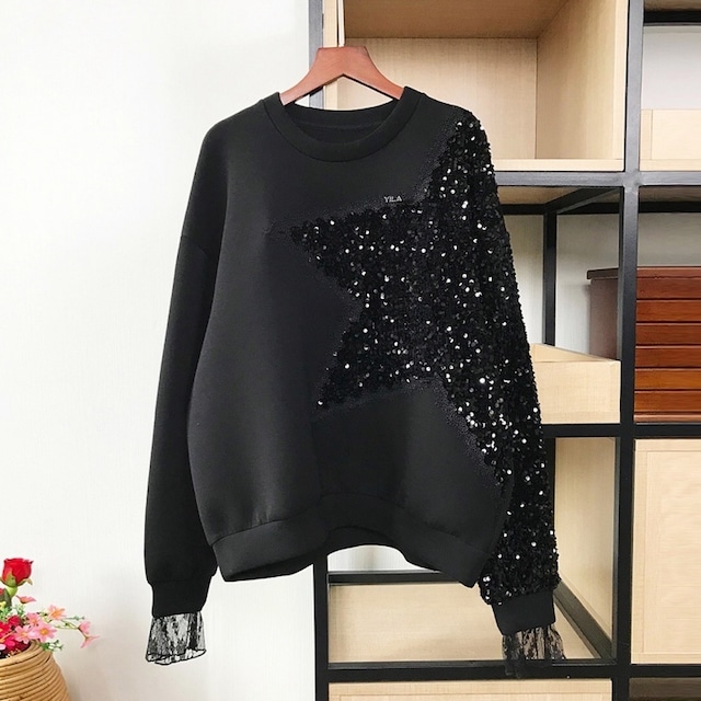 Sequin star pullover　M1117