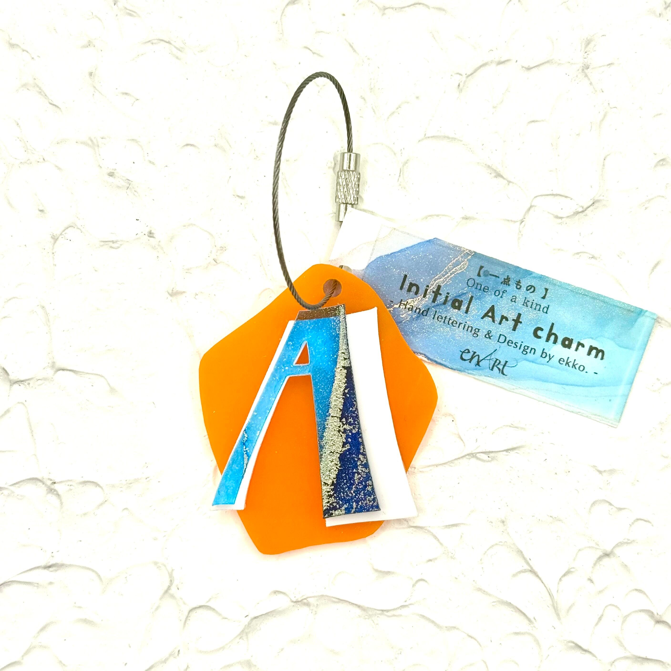 グロス♢イニシャルチャーム [ A ] Blue × White × Orange