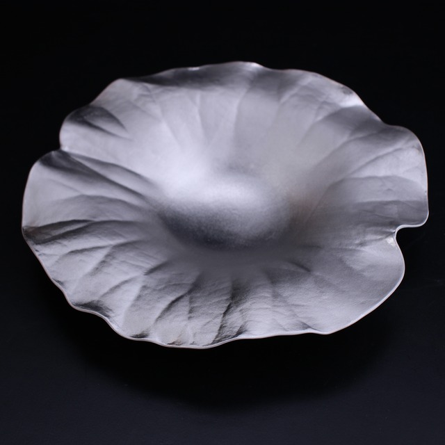 李荘窯　プラチナ　蓮の葉皿