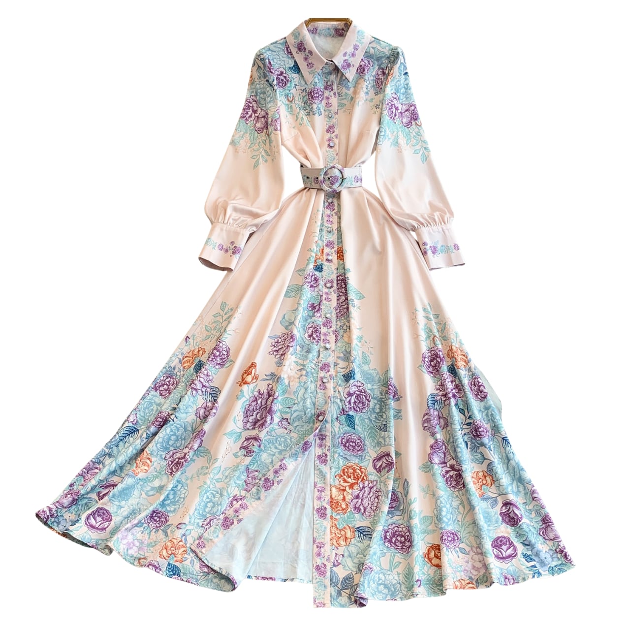 フラワーシャツワンピース L1981